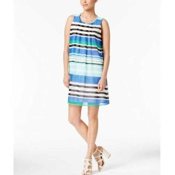 Calvin Klein Dress Striped‎ NWT Size 10 - Picture 1 of 8